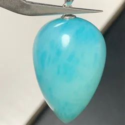 Natural Blue Amazonite Pendants Women 925 Silver Water Drop Tear Drop Necklaces NO Chain 100% More Beautiful than Picture&Video