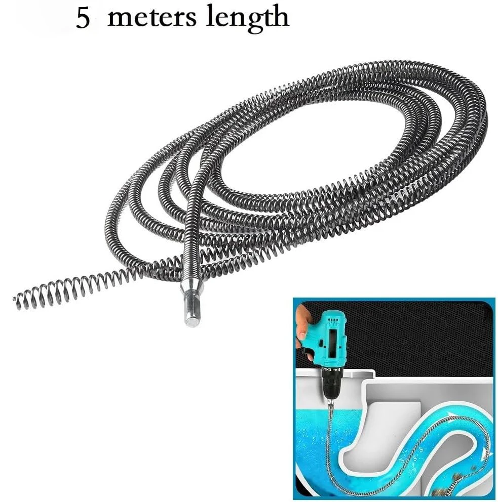Bild 3: 5 m Elektrische Bohrmaschine Rohr Baggerwerkzeug Frühling Rohr Kanalisation Rohr Unblocker Badezimmer Küche Abflussreiniger Waschbecken Verstopfte Entferner