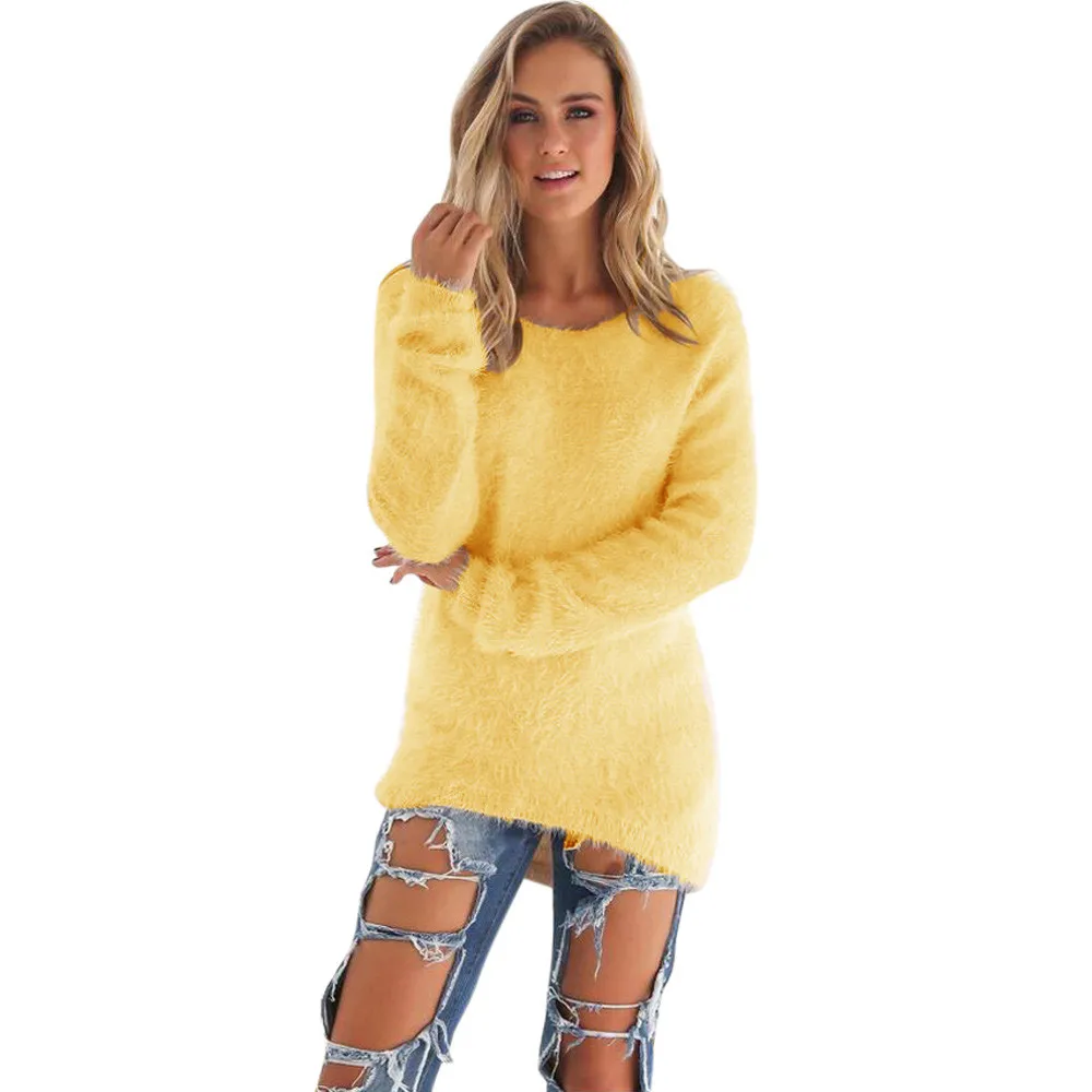 2024 Women Warm Sweater Spring O-Neck Loose Cotton Knitted Long Sweater Pullover Casual Oversize Blouse suéteres кофта женская