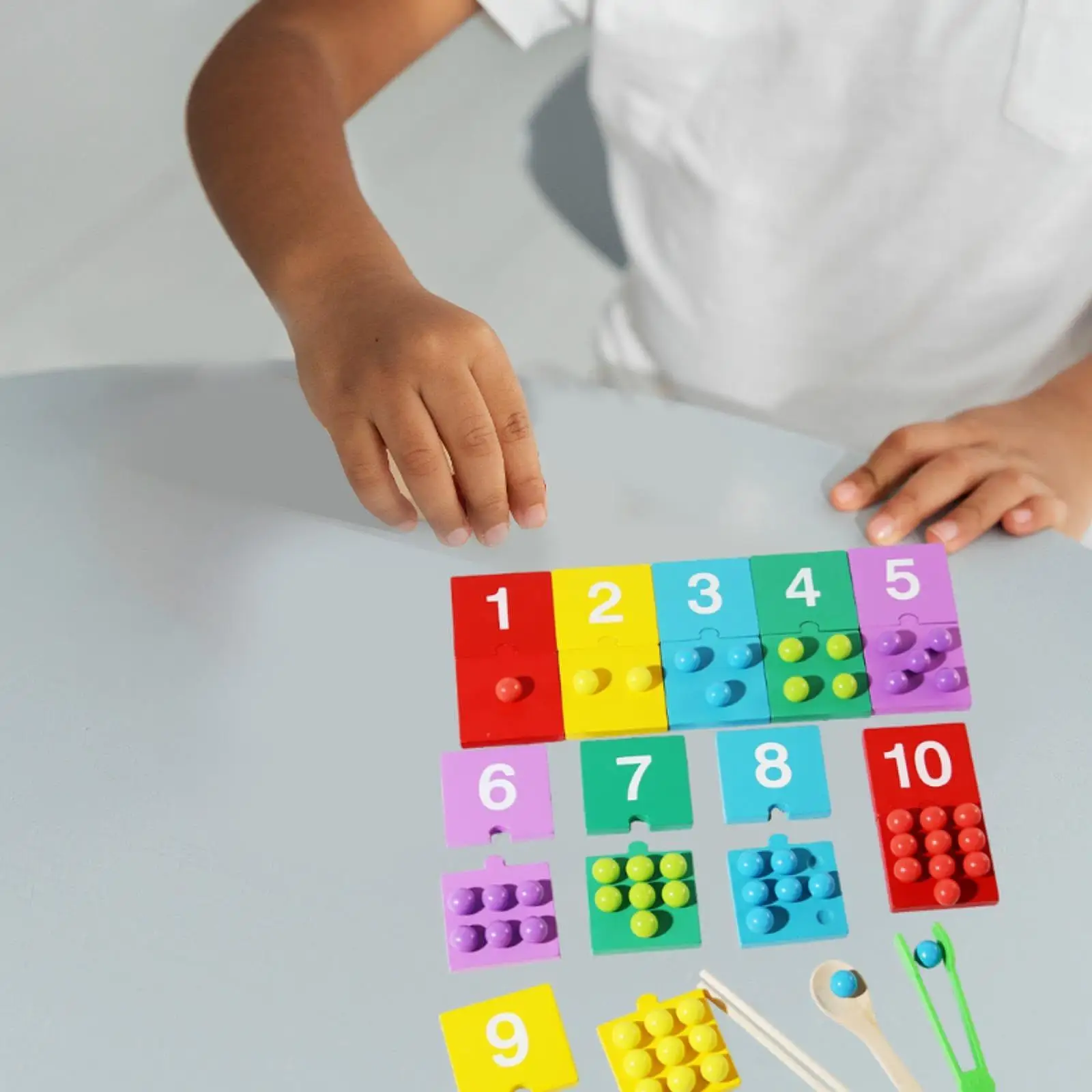 Juguetes de clasificación de colores, juguete para contar cuentas matemáticas Montessori, juego a juego de cuentas con Clip para guardería de 3 años + regalos de cumpleaños