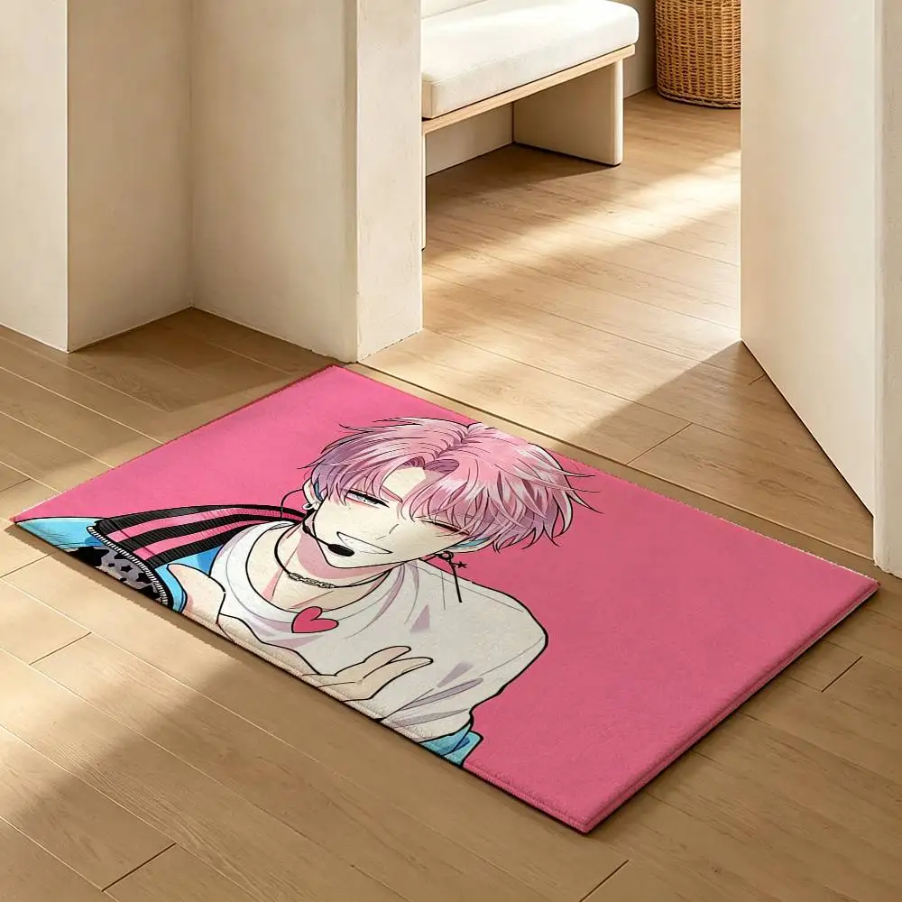 For Tamon-kun I-Ima D-Docchi  Soft Absorbent Decorative Floor Mat for Bathroom Entryway Living Room