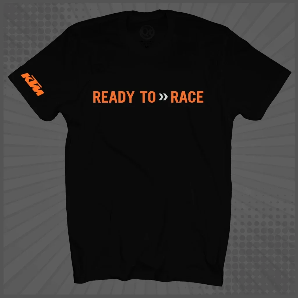 KTM LOGO MOTORCYCLE SCRAMBLER 100% COTTON ROUND NECK SHORT SLEEVE 160GSM UNISEX