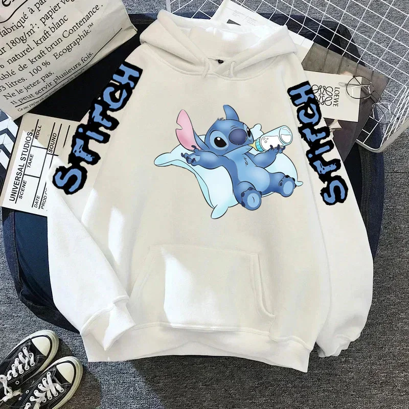 Disney Lilo Stitch Women Casual Print Hoodies Spring Long Sleeve Hooded Y2k Women\'s Sweatshirts Harajuku Hoodies Y2k Clothes