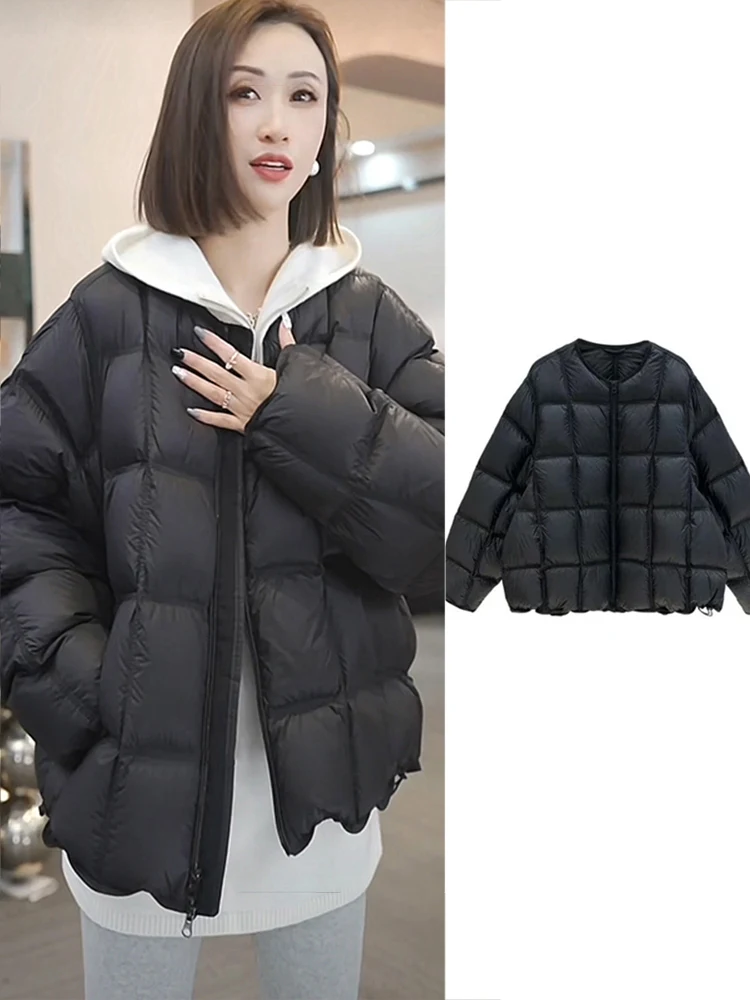 

Женская утепленная хлопковая куртка с круглым вырезом, теплая зимняя новинка, свободный крой, маленький размер, удобная хлопковая одежда