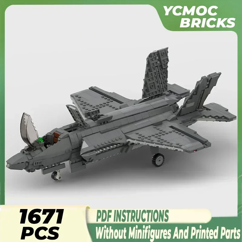 Military Model Moc Building Bricks F-35 B Lightning II 1:34 Scale Fighter Technology Blocks Gift Christmas Toy DIY Sets Assembly