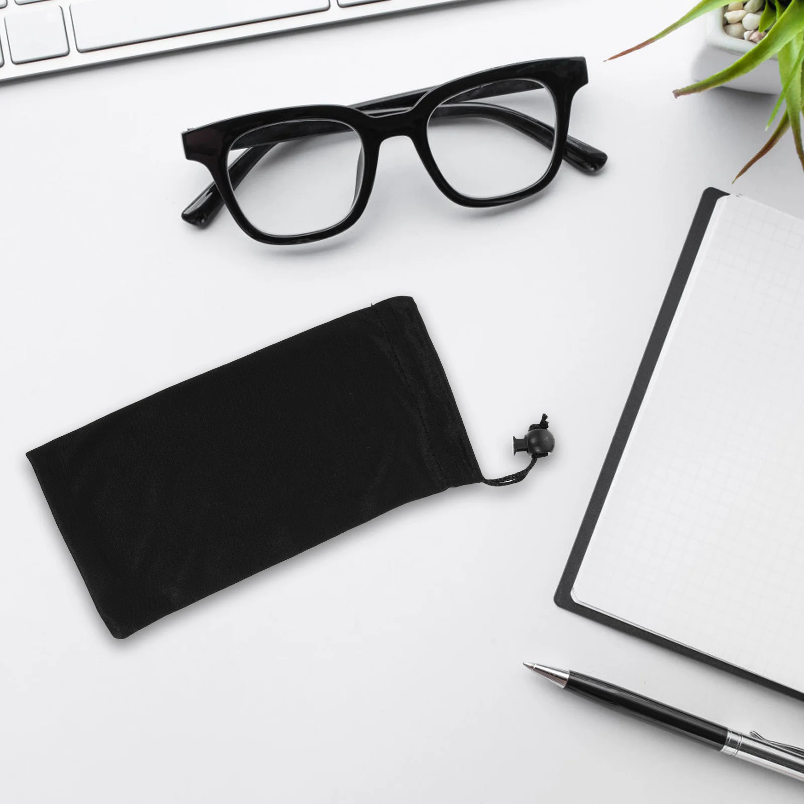 

12Pcs Sunglass Cloth Bag Simple Fashion Drawstring Design Protective Eyeglass Pouch for Scratch Dust Resistance Multi-Function