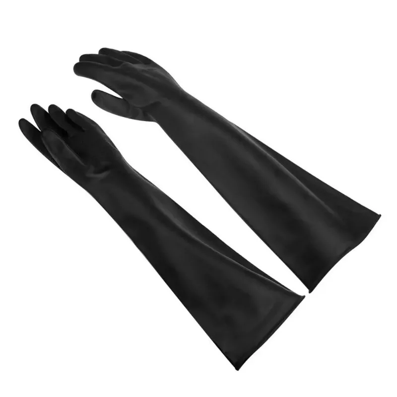 Rubber PPE Latex Gauntlets Long Gloves Anti Chemical Industrial Gauntlet 60CM