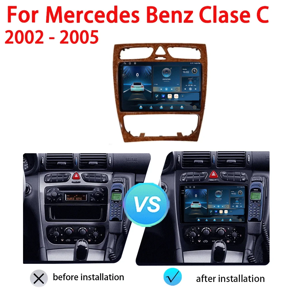 Car Radio Android 16 For Mercedes Benz C Class W203 C200 C320 C350 CLK W209 2002 - 2005 Car Stereo Multimedia Player NO DVD