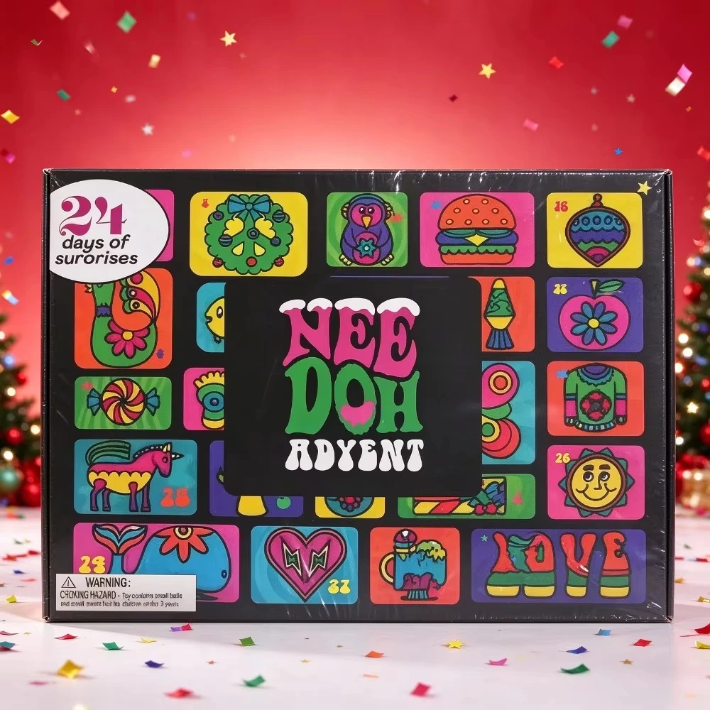 2026 NeeDoh Advent Calendar 3D PVC Fidget Doll Christmas Countdown Calendar Surprise Box Stress Relief Toy New Year Holiday Gift