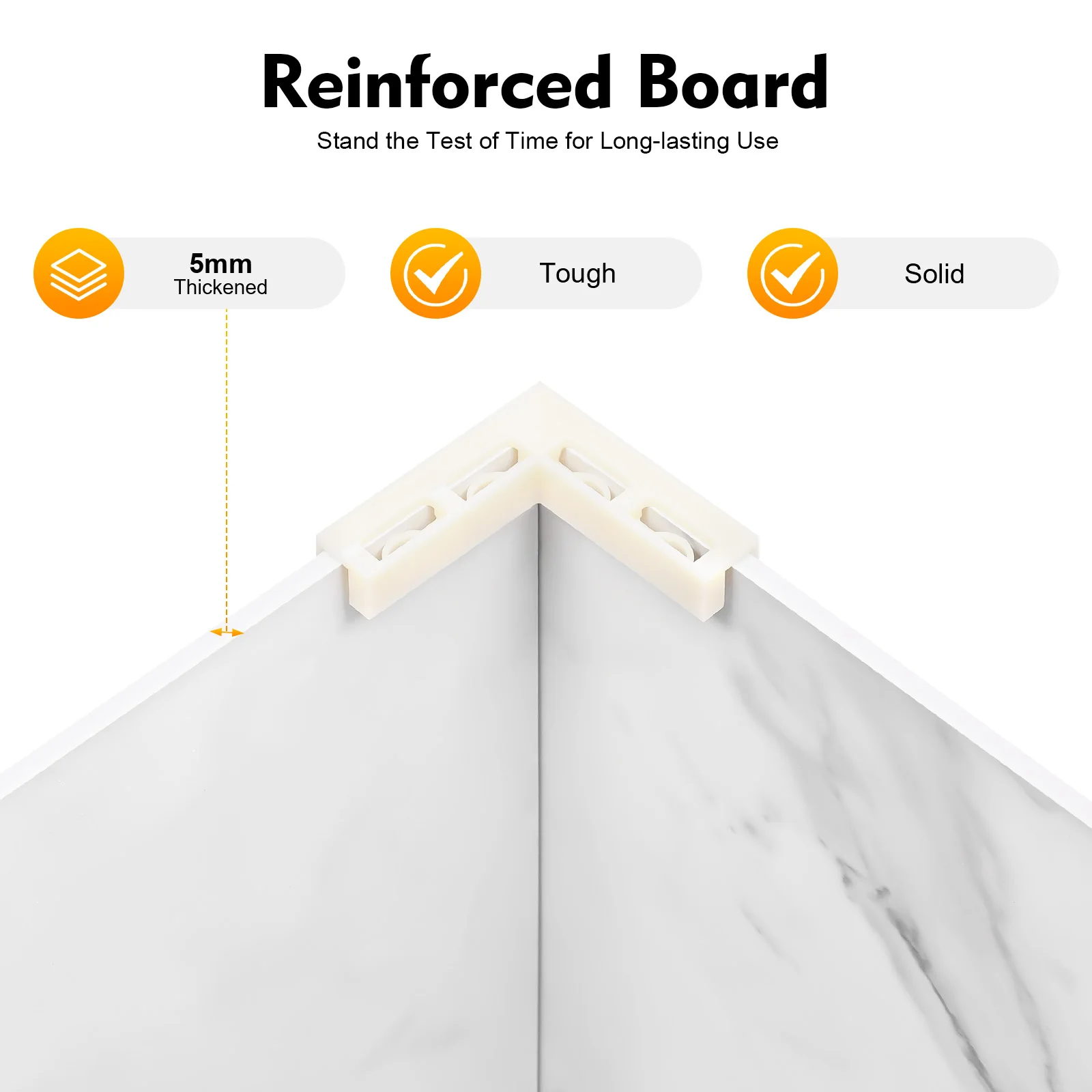 3 قطع من لوحة خلفية مزدوجة الجوانب، خلفية من الرخام والأبيض PVC مقاس 24 × 24 بوصة لتصوير المنتجات، تصوير مسطح للطعام
