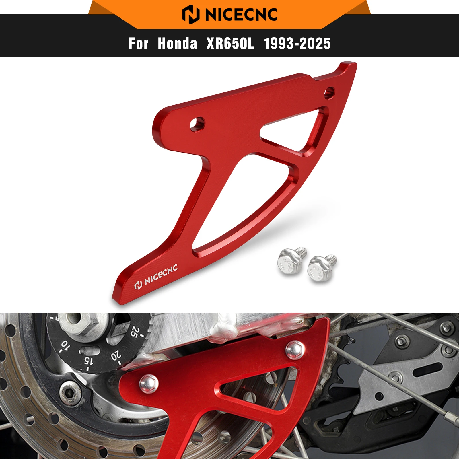 

NICECNC For Honda XR650L 1993-2025 Motorcycle Rear Disc Brake Guard Cover XR250R 1990-2004 XR400R 1996-2004 XR600R 1991-2000