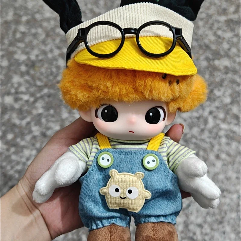 Ubranka dla pluszaków 17 cm, dekoracyjne kombinezony z kreskówkowymi zwierzętami, DIY Kawaii, pluszowe kombinezony z kapeluszem dla dziewczynek, prezent