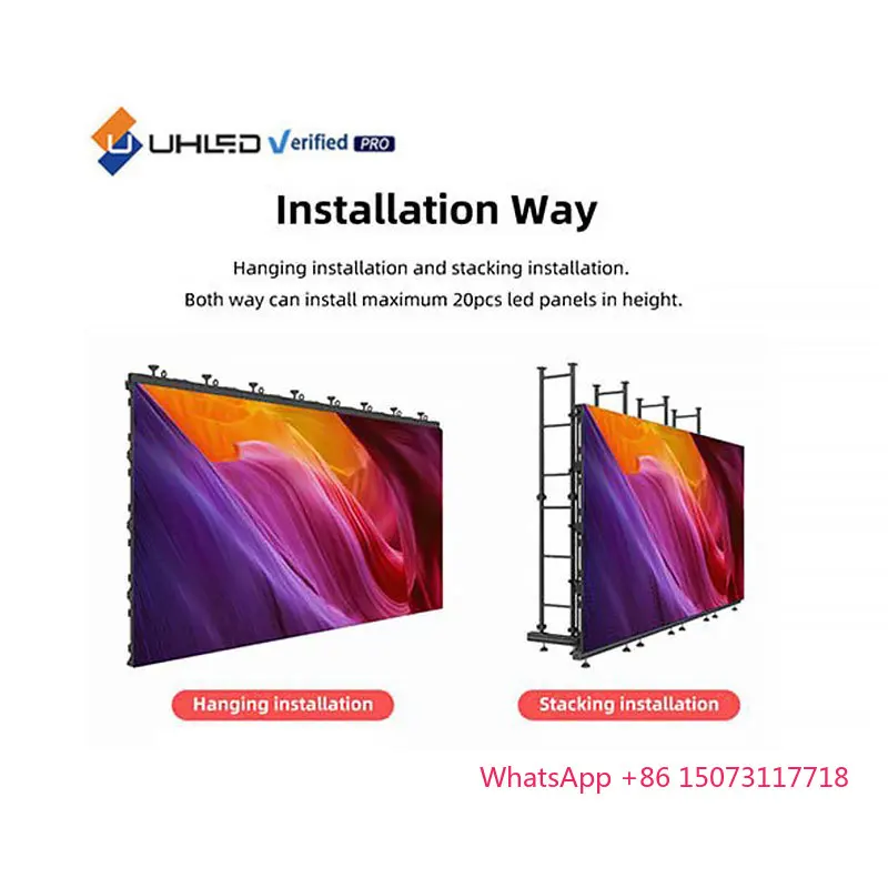 500x500mm Schermo LED per interni ed esterni Sfondo scenico Video wall a LED P2.6 P2.9 P3.91 Schermo di visualizzazione a LED per noleggio di giunture senza soluzione di continuità