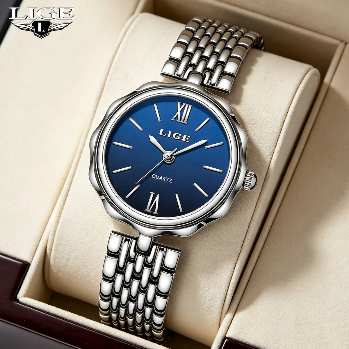 

LIGE Elegant Creative Steel Quartz Women Watch Fashion Waterproof Watches For Women Original Brand Luxury Women's Bracelet Watch