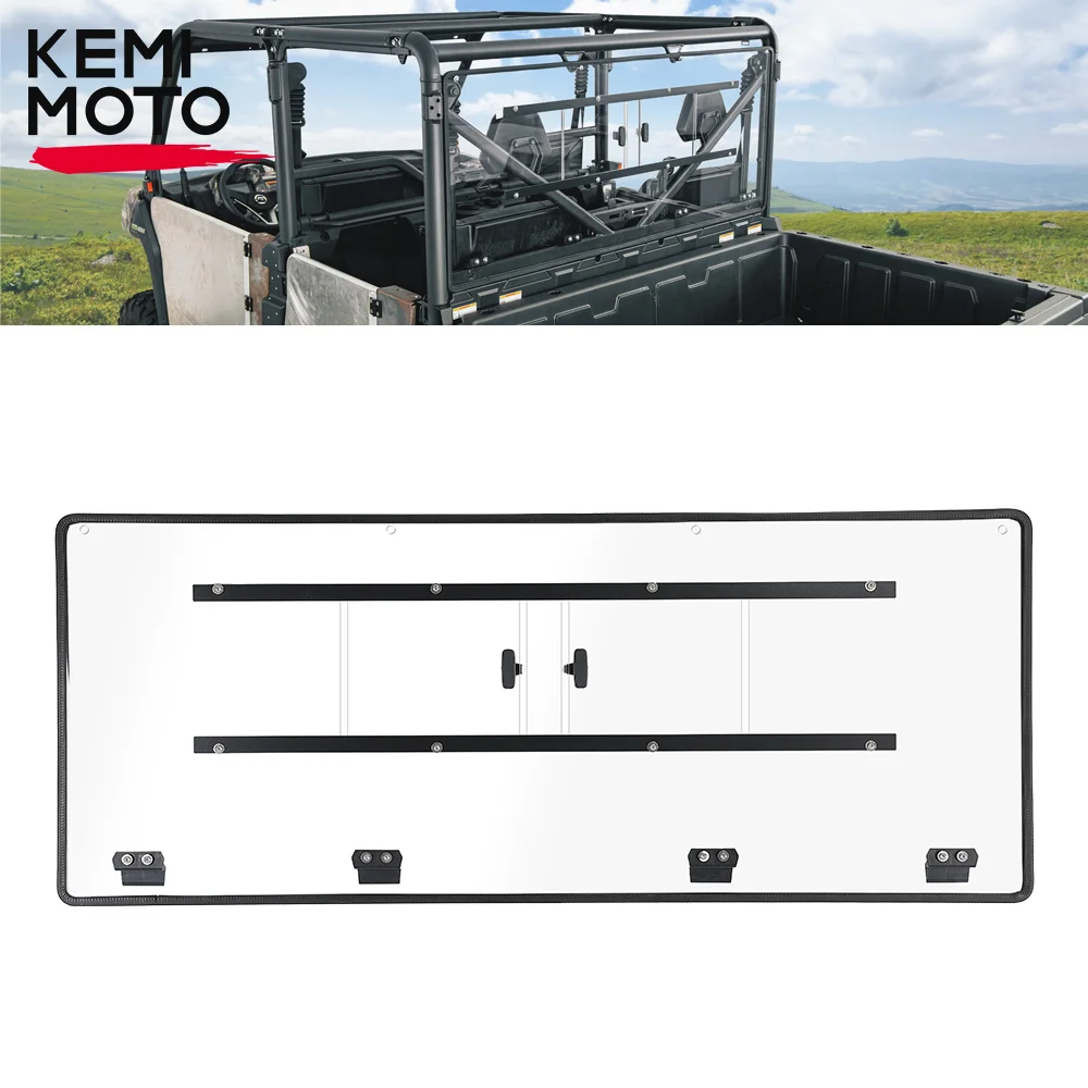 

KEMIMOTO UTV Clear Rear Windshield Compatible with CFMOTO UForce 1000 2019-2023 UForce 1000 XL 2022-2023 w/ Slide Vented Window