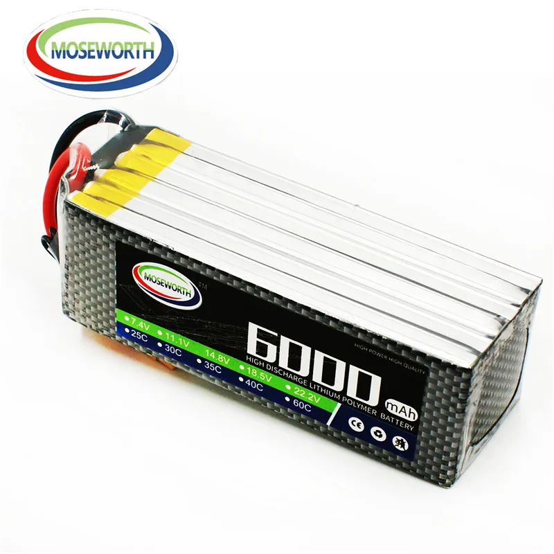 Batteria Lipo 6S 22.2 V 100C 6000 mAh con connessione EC5 custodia morbida batteria RC per RC Truck RC Car RC airplane RC Boat