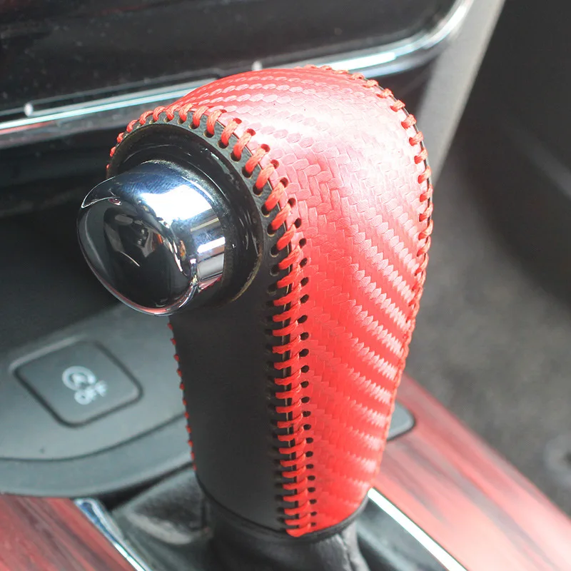 Car Hand Sewn Leather Shift Knob Boot For Honda Vezel HR-V XRV Custom Gear Shift Cover Gear Shift Collars Interior Accessories
