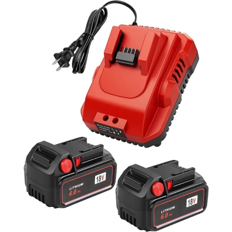 

Replacement 18V 6.0Ah Li-ion Battery Pack and Charger Compatible with Milwaukee M-18 Power Tools