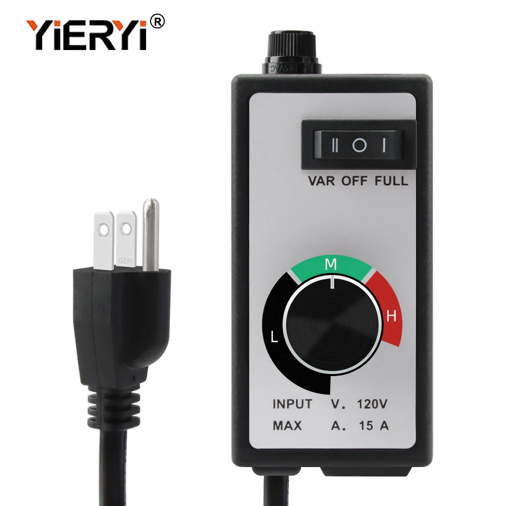 

1500W Fan Speed Controller 120V 15A Speed Regulator 3-Speed Transmission Speed Controller Switch with 3-Pole Plug