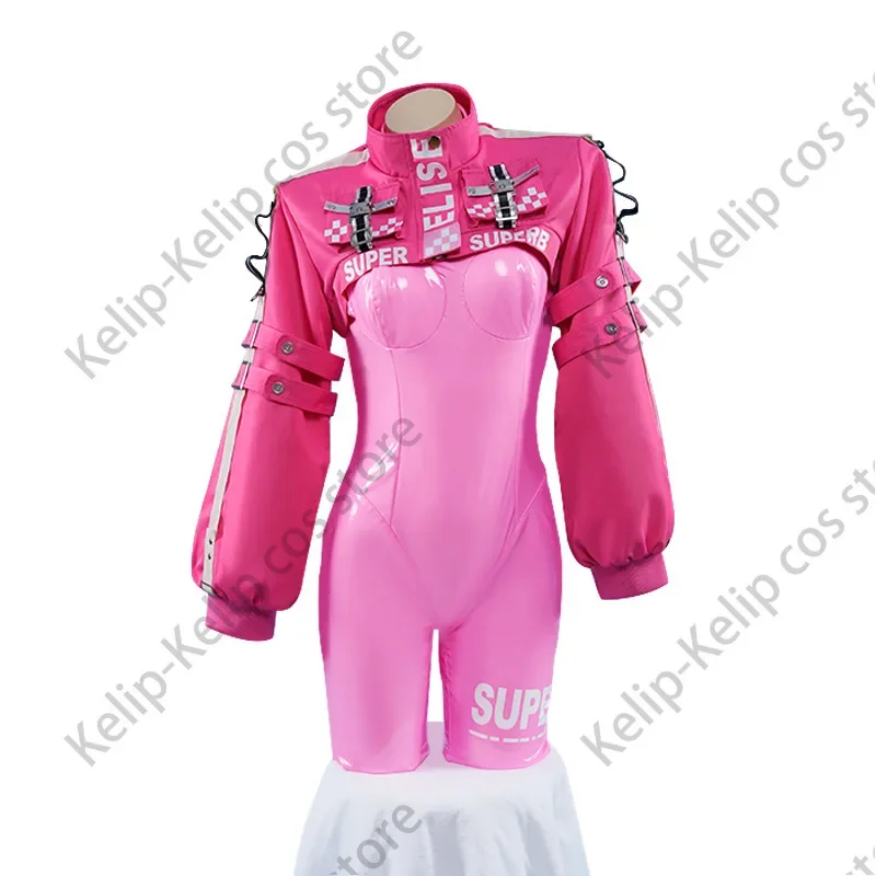 

Pu NIKKE Alice Cosplay Costume Anime Alice Bodysuit Coat Wig Cosplay Latex Catsuit Jumpsuit Jacket Suit