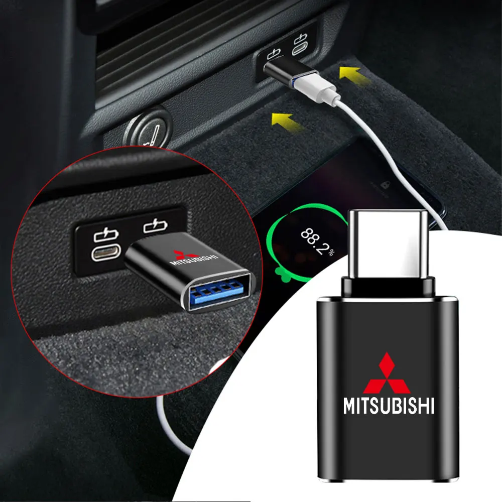 

1 шт. USB-Type-C OTG адаптер USB-мама конвертер зарядное устройство для телефона для Mitsubishi Eclipse Lancer Pajero ASX Colt L200 Space Ex