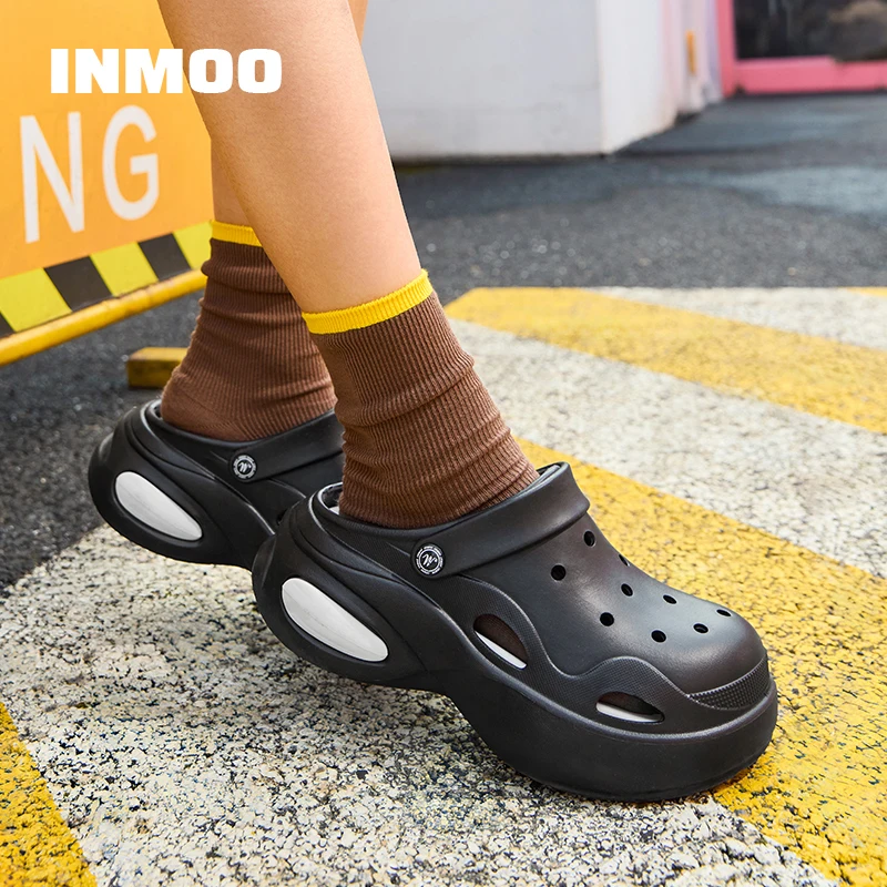 

yassia Summer Clogs Outdoor Waterproof Platform Women Slippers Beach Slides Black Designer Sandals