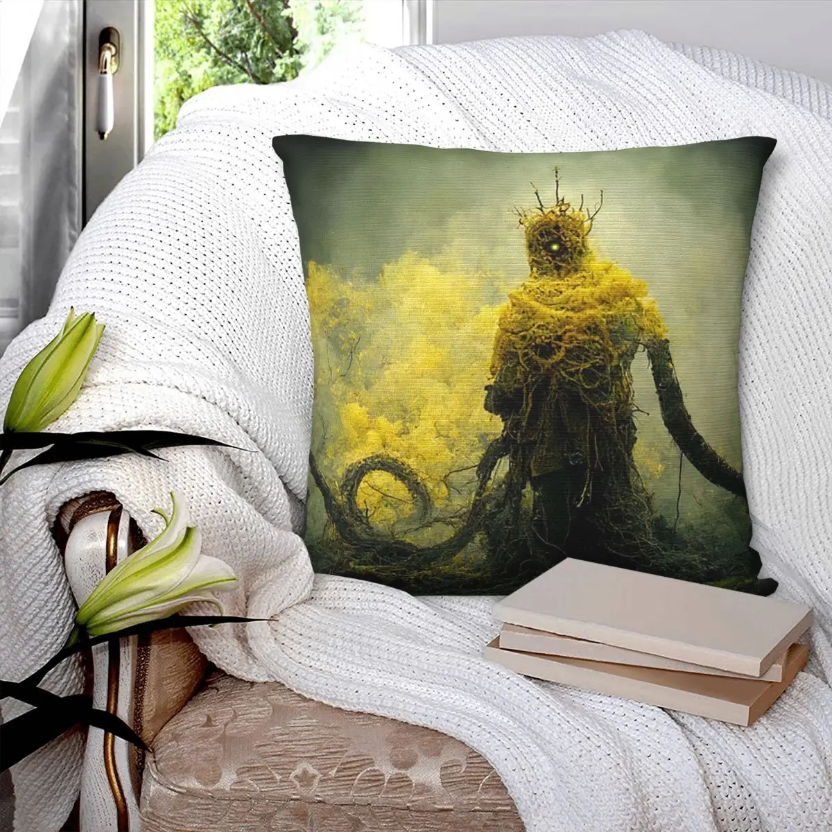 

Cthulhu Monster Fantasy Ar Square Pillowcase Cushion Cover Pillow Case Throw Pillow Cover for Home Sofa Living Room