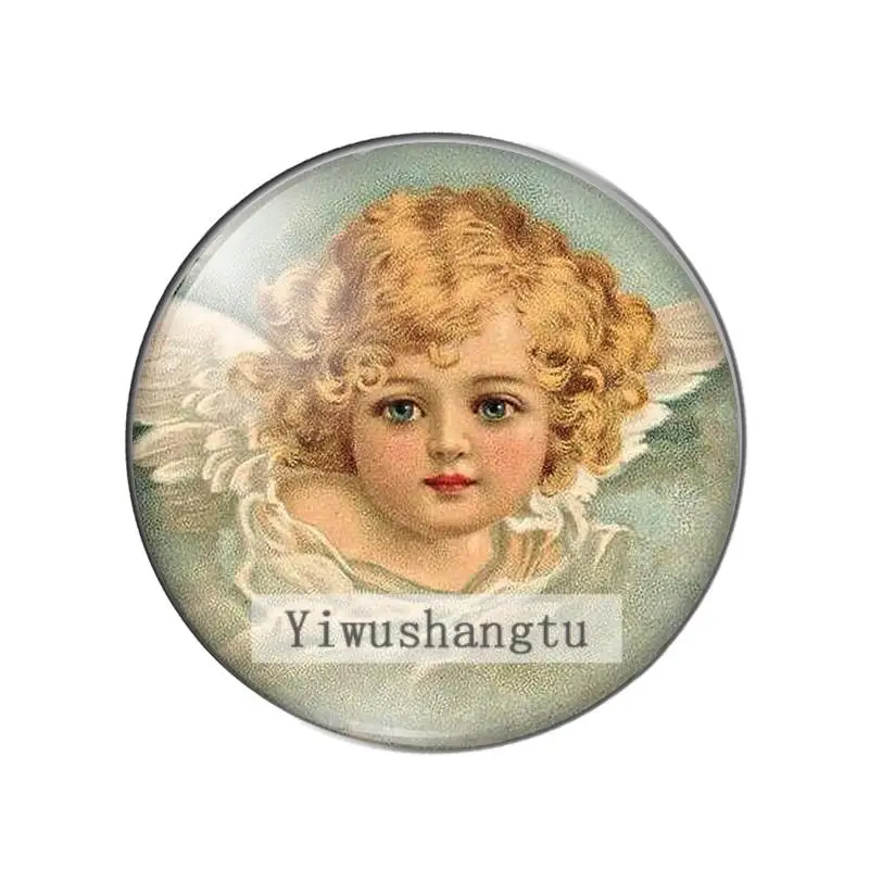 Cute angel love peace and good luck 10mm/12mm/18mm/20mm/25mm Round photo glass cabochon demo flat back Making findings ZB0543