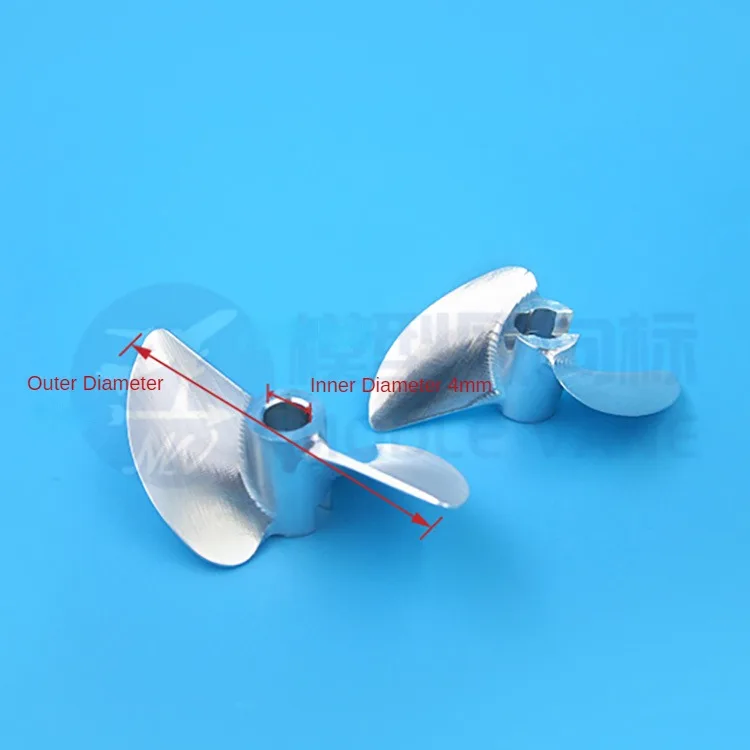 RC Boat 4mm Bayonet CNC 2-Blades Semi-immersed Aluminum Paddle Propeller D30/32/33/34/35/36/37/38/39/40/41/42/43/44/45mm