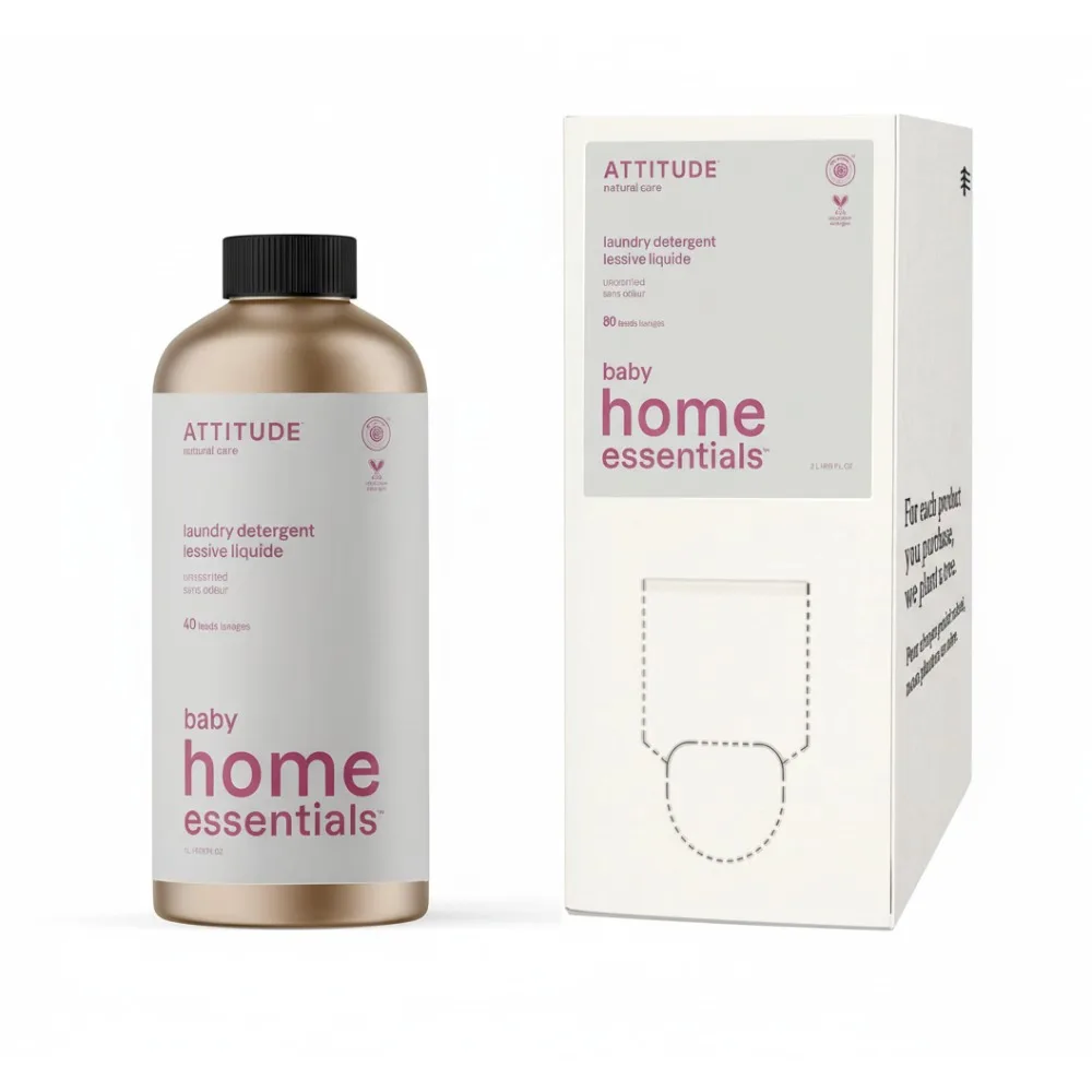 

Baby Laundry Detergent Bundle, Plant-Based, Vegan & Cruelty-Free, HE Safe, Unscented for Sensitive Skin, 40 Loads + Bulk Refill