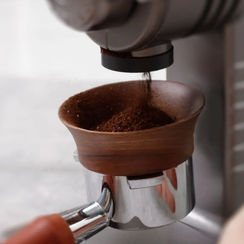 Wood Coffee Dosing Ring 51/53/58mm Prevent Flying Powder Portafilter Coffee Catcher Ring Magnetic Coffee Powder Ring Espresso