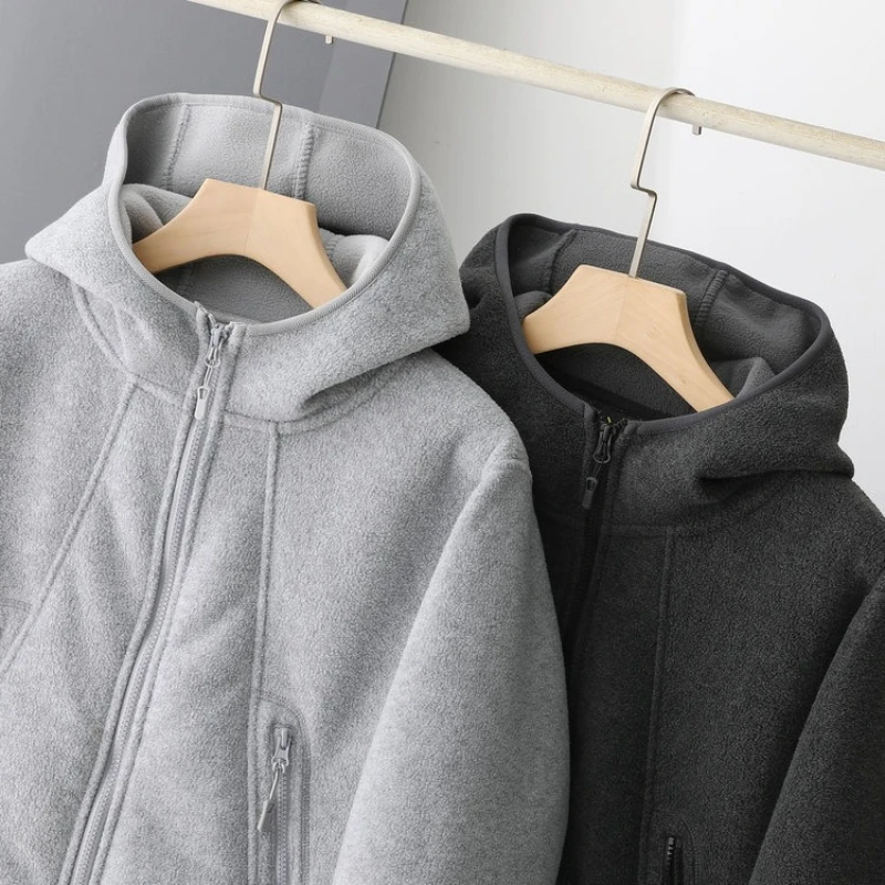 معطف شتوي سميك مزدوج الجوانب من الصوف ثلاثي الأبعاد - دافئ خارجي للجنسين للأزواج للتخييم والمشي لمسافات طويلة والتنقل اليومي