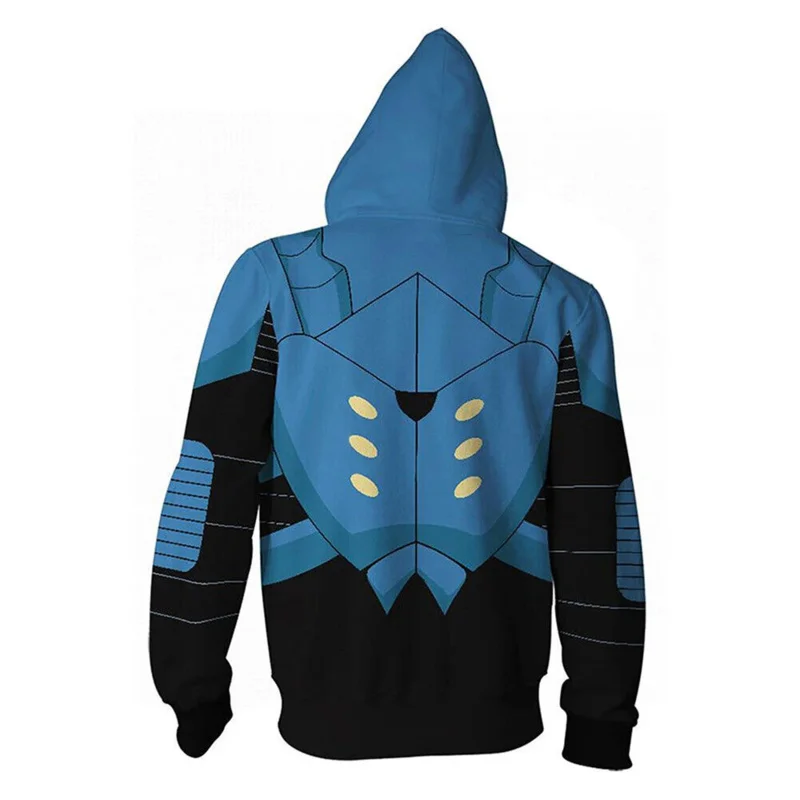 

Cosplay Anime Blue Beetle Cosplay Hoodie 3D Printed Unisex Polyester School Uniform Blue Beetle Costume Thin Spring Hoodie 72th
