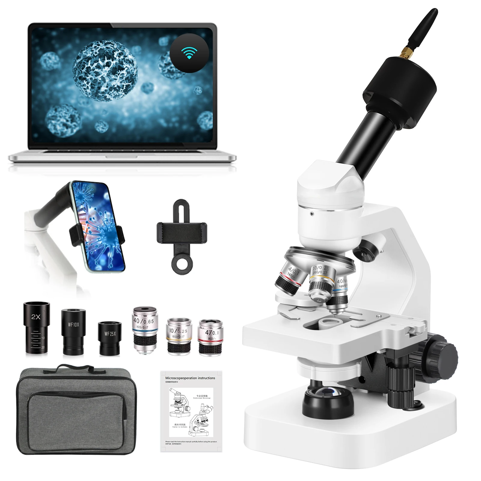 Used for observing bacteria, specifically designed for student biology laboratories, high-definition monocular microscope