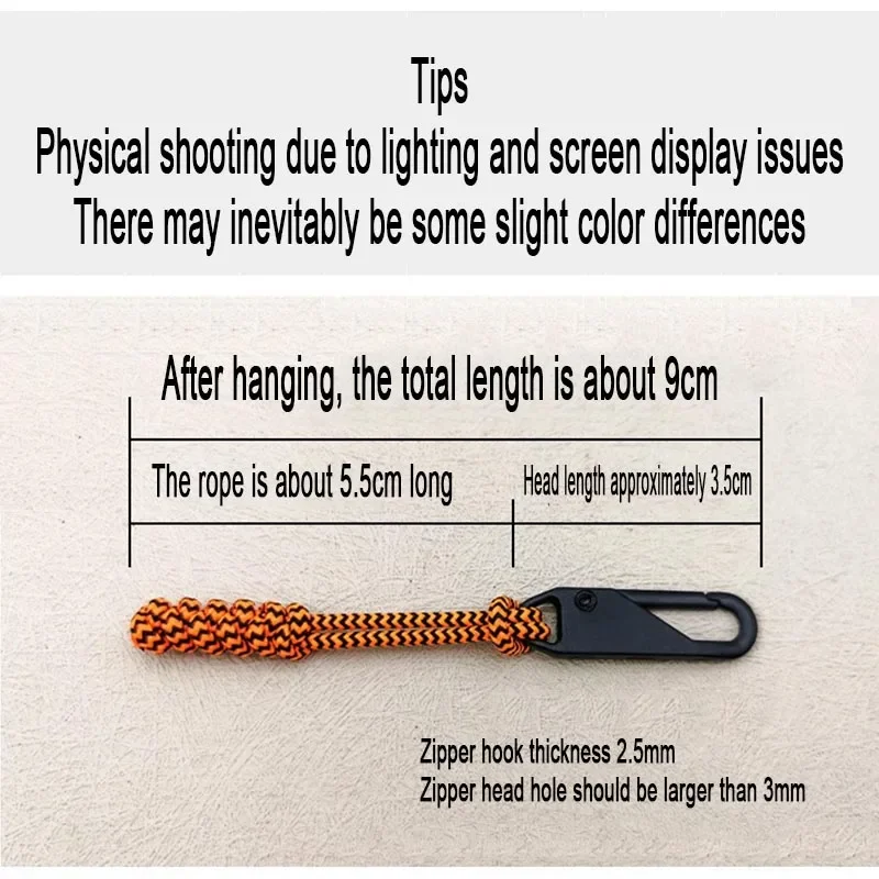 5PCS fabric zipper closure replacement Slider for zipper handle repair kit Zipper Pullers Durable  Wear-resistant Cord LLT003