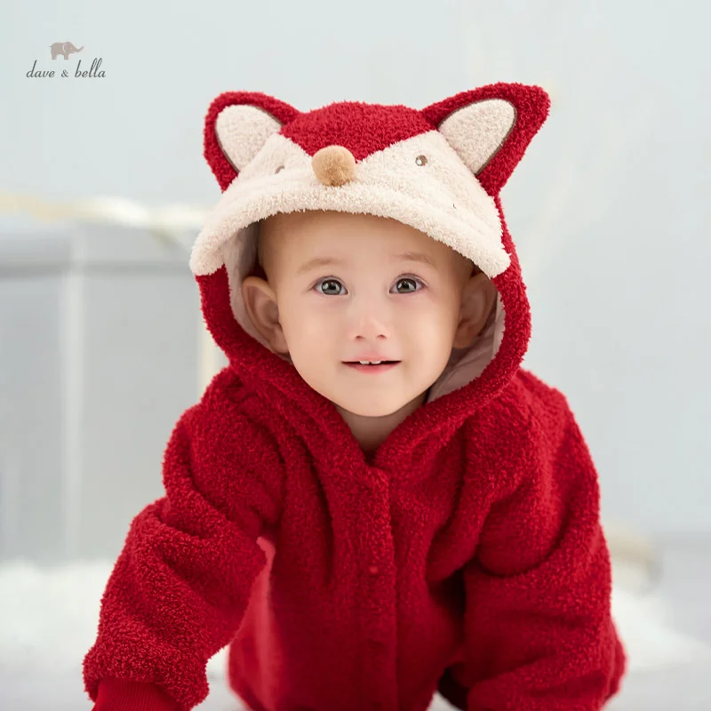 Dave Bella Red Newborn Baby Rompers Toddler Clothes Boy Girls Pajamas Animal Cute Romper Onesies DB4243440