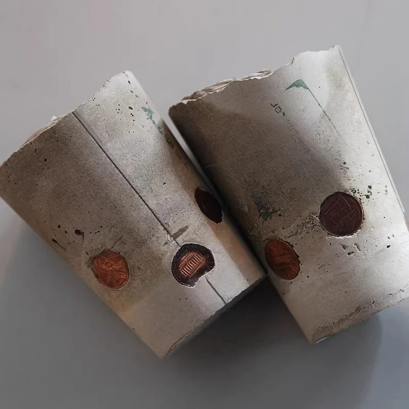 Handmade cement series scented candles, ostrich skin coin cement pouring candles