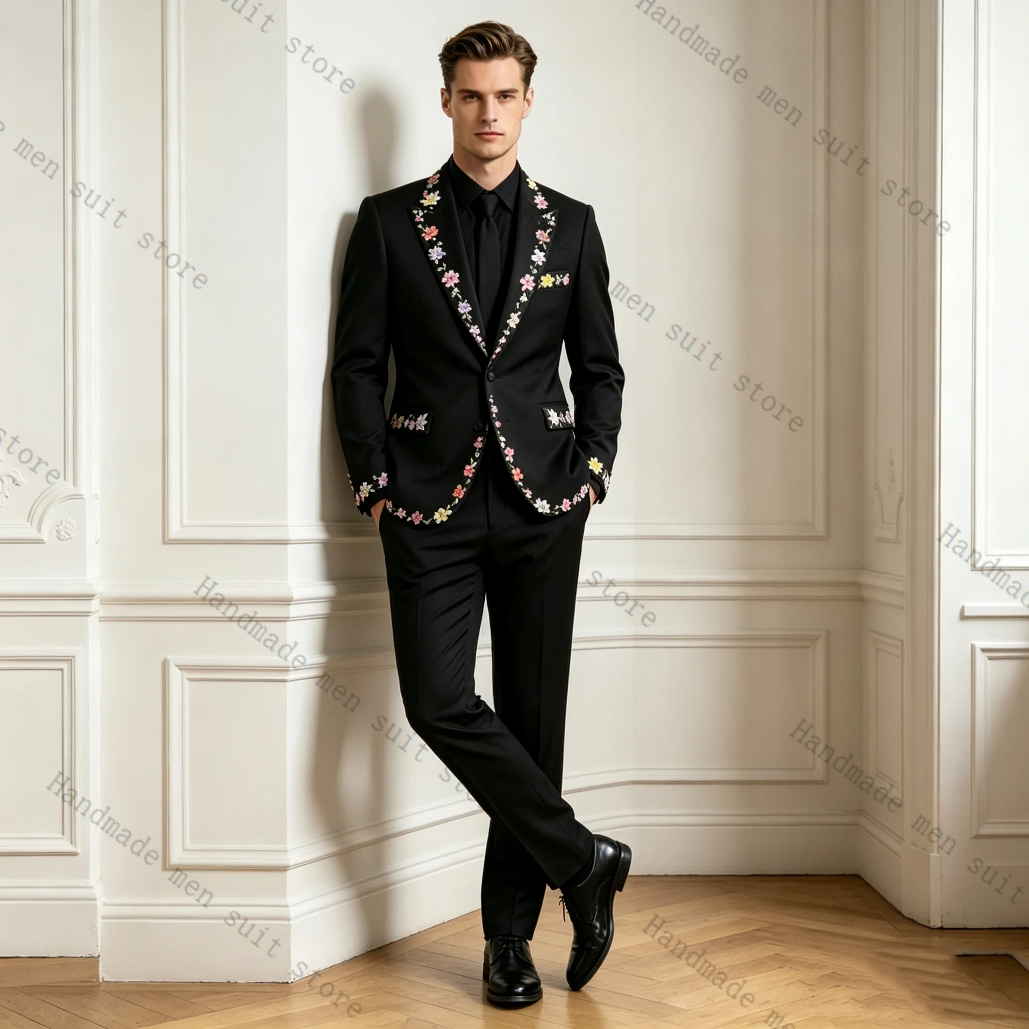 Luxury 3D Flower Men Suit Set  - Mens Grooming Kit Luxury 评论和价格