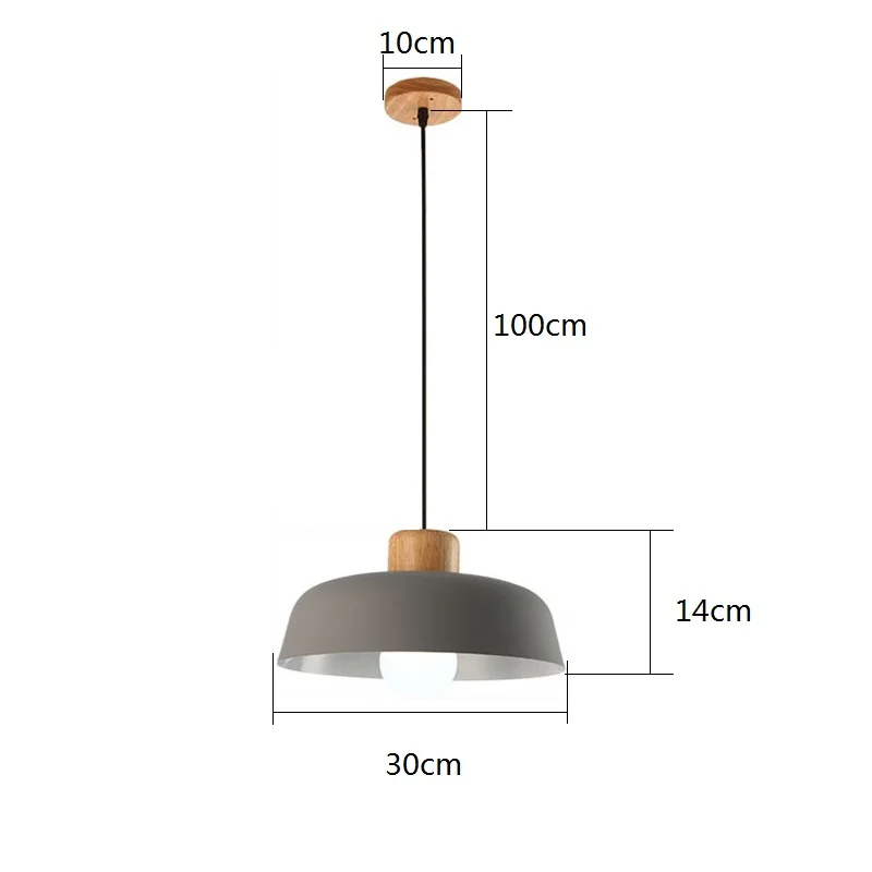 Kitchen LED Pendant Light Dinning Room Lamp Bar Black Ceiling Lights Bedroom Chandelier Lighting 15W Warm White LED Bulb Holder