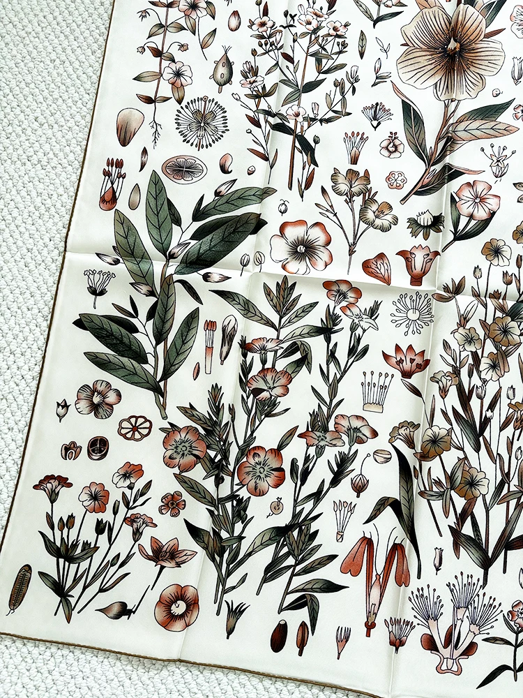 

Spring Summer 90cm Silk Scarf Women Twill Scarfs Luxury Designer Square Scarfs Rolled Edges Shawls Hair Bandanas 90cm