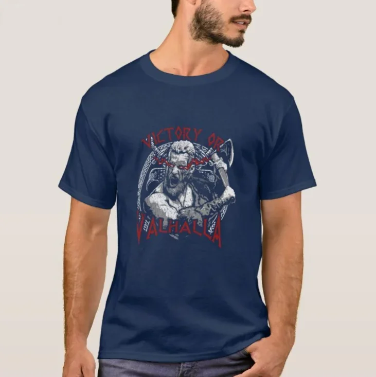 Axe Warrior Raven Odin Thor Victory Or Valhalla T Shirt New 100% Cotton Short Sleeve O-Neck T-shirt Casual Mens Top