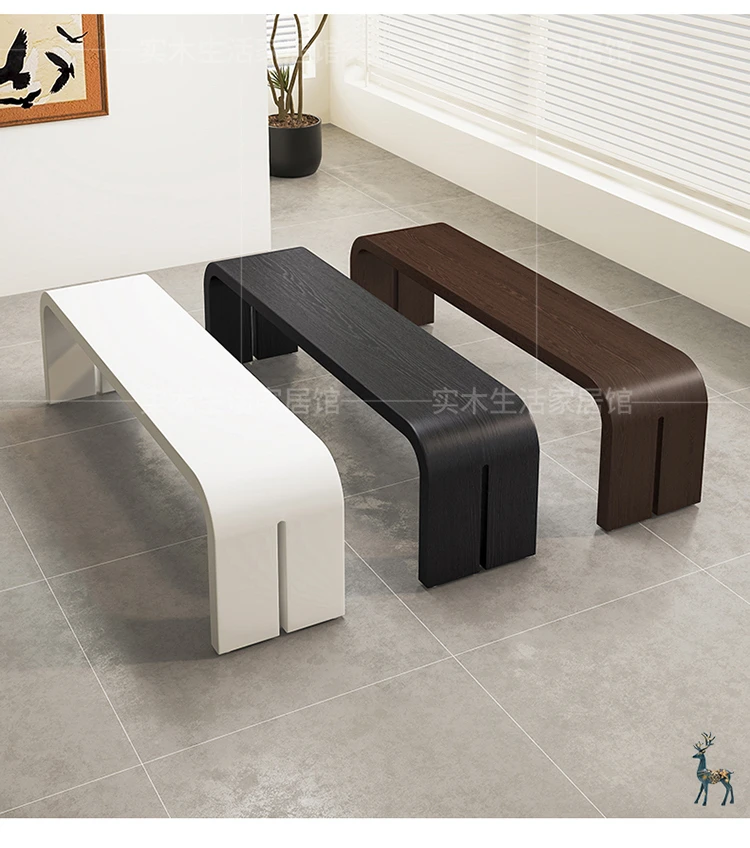 

Retro designer solid wood long , end of bed door, shoe change stool, sitting area, bench, living room bench, dining