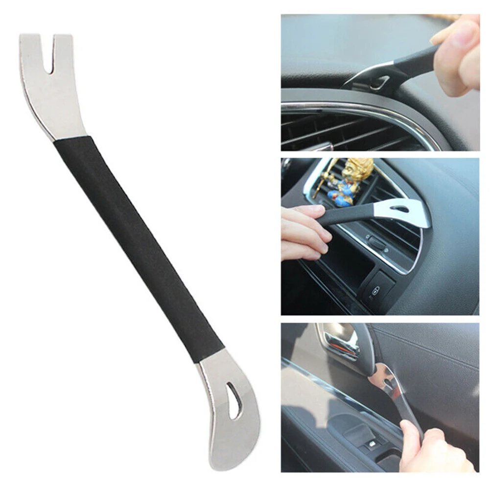 Stainless Steel Trim Removal Tool Dual Head Pry Bar for Car Dash Panel Audio Navigation Disassembly Ergonomic Non-Slip Handle