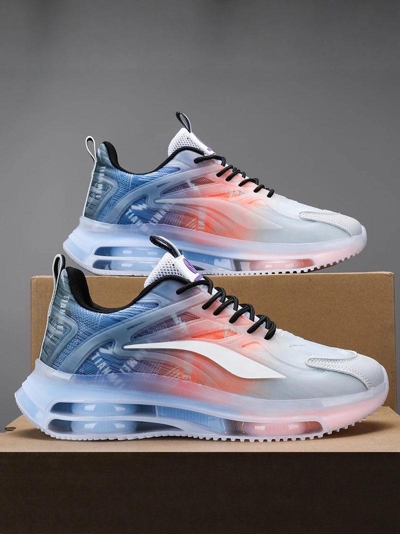 Men's Running Shoes 2026 New Autumn Lightweight Shock Absorption Air Cushion Heightening Student Sports Sneakers Mesh Inner