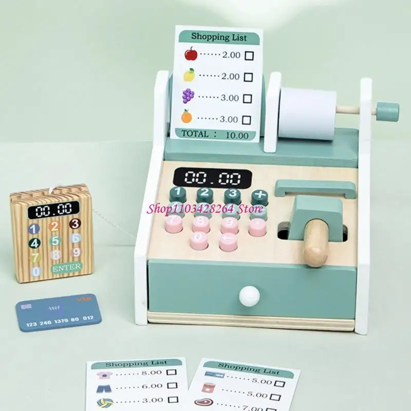 Playset da caixa registadora do supermercado crianças com scanner e efeitos sonoros do brinquedo da verificação geral do do