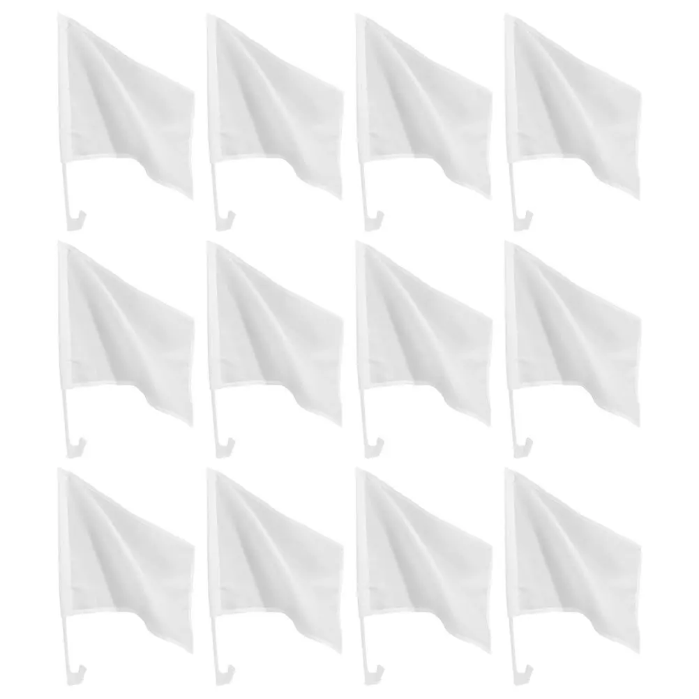 

12Pcs Blank Flags for DIY Hand Waving Flags Lightweight Sturdy Handle Easy to Carry Match Waving Flag Blank Flag