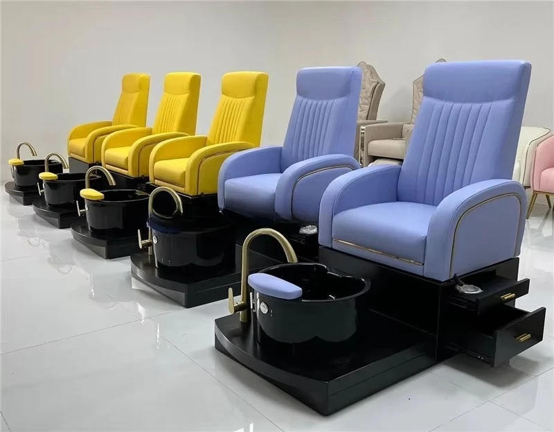 Salon pedicure station contemporary design plumbing foot  mani pedi spa chairs for 2025