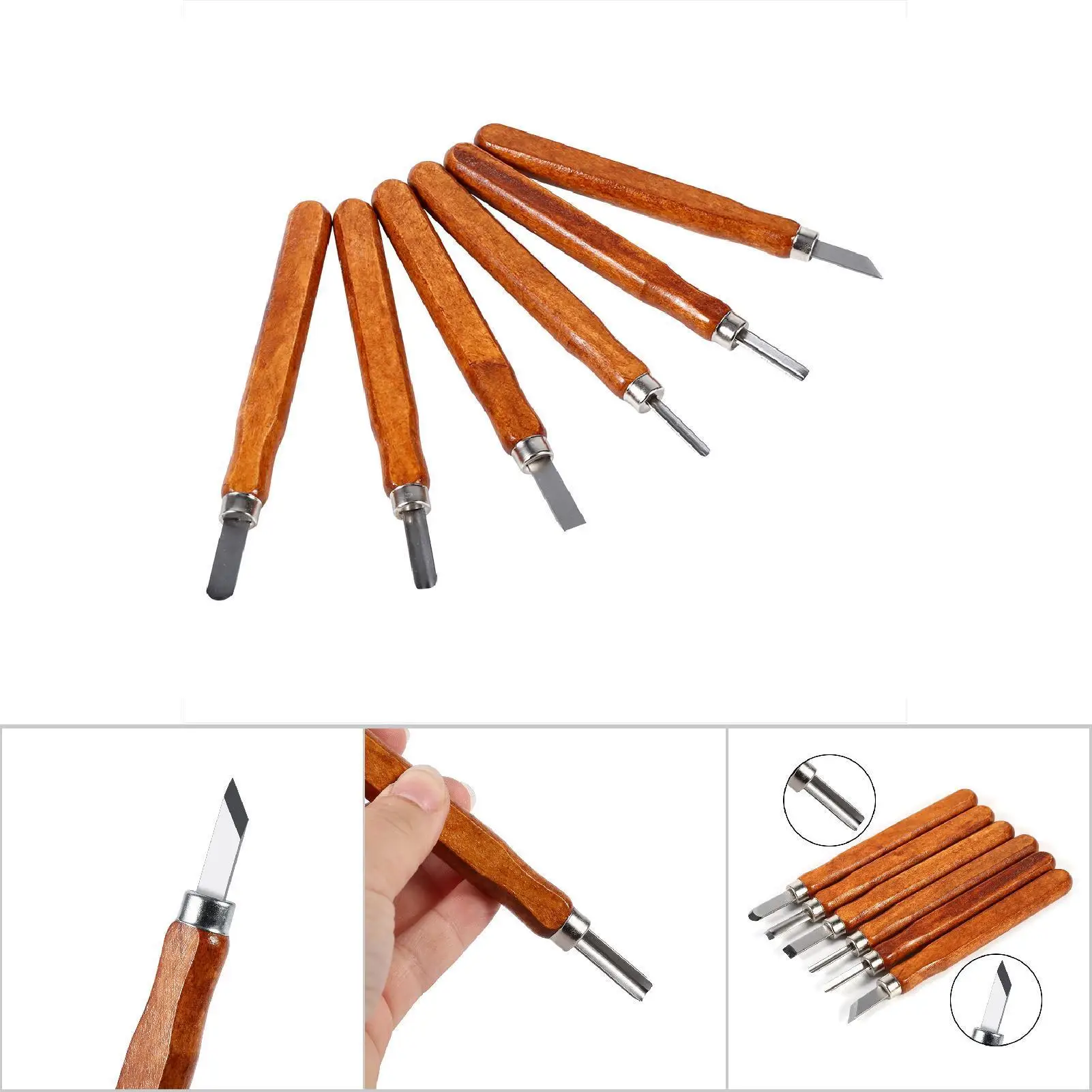 Mini conjunto de cinzel para escultura em madeira, ferramentas de aço com portátil para projetos de artesanato diy