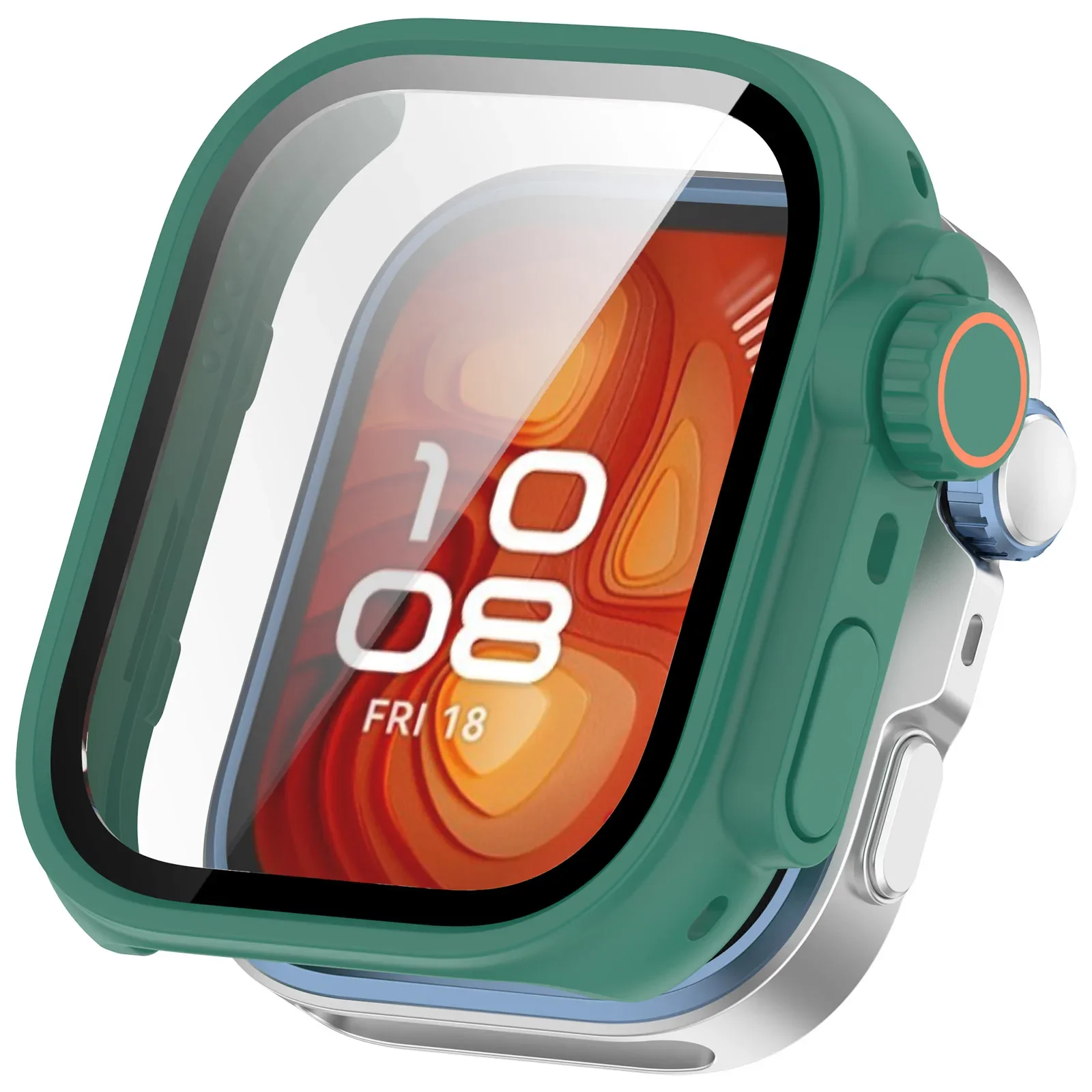 For Huawei Watch Fit 4 PC Case Full Cover + Tempered Glass Hard Case For Huawei Watch Fit4 Casing Change to iWatch Ultra2 Shell