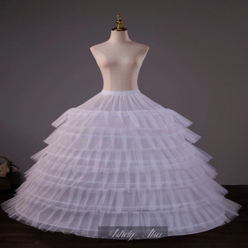 Ashely Alsa Stock Long 1.15m X Diameter 1.35m Wedding Dress Petticoat Big Ball Quinceanera Dress Skirts Crinolina Para Vestido